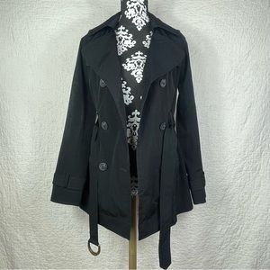 🔥Worthington Double Breasted Black Trench Coat Women’s Size Small